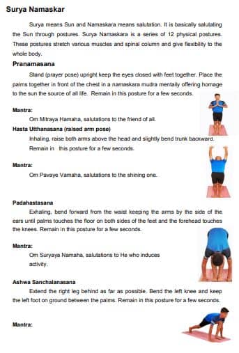 Surya Namaskar Mantra Book PDF Free Download